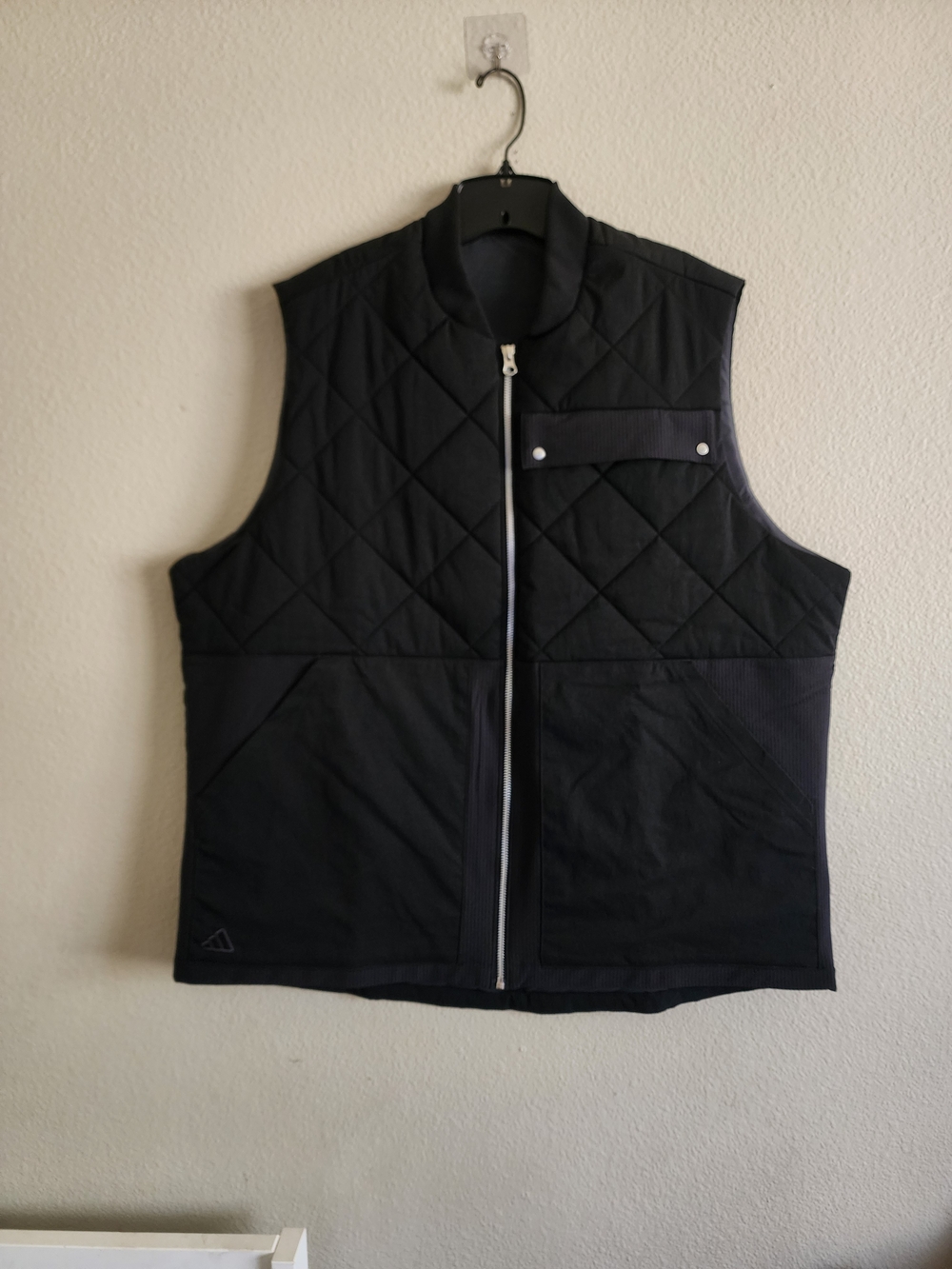Adidas Golf Mens Go-To Quilted DWR Full Zip Vest Black Size XL IL0580